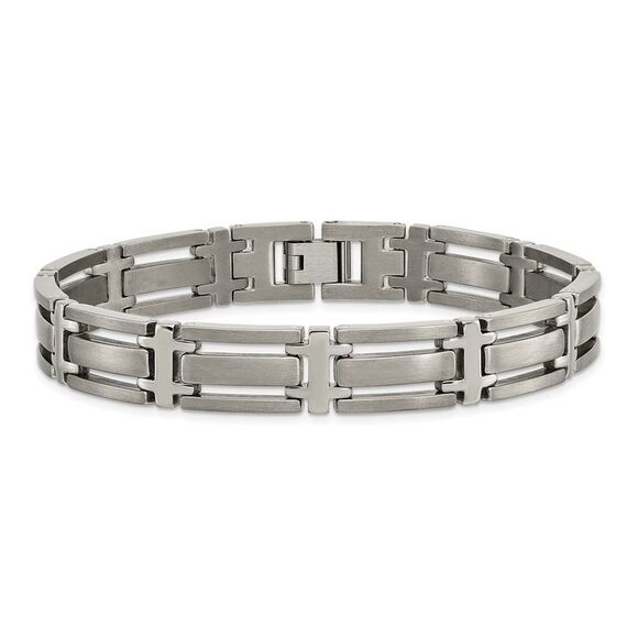 Kazi Luxury Chisel Titanium Brushed and Polished 8.75 inch Bracelet - Picture 4 of 7